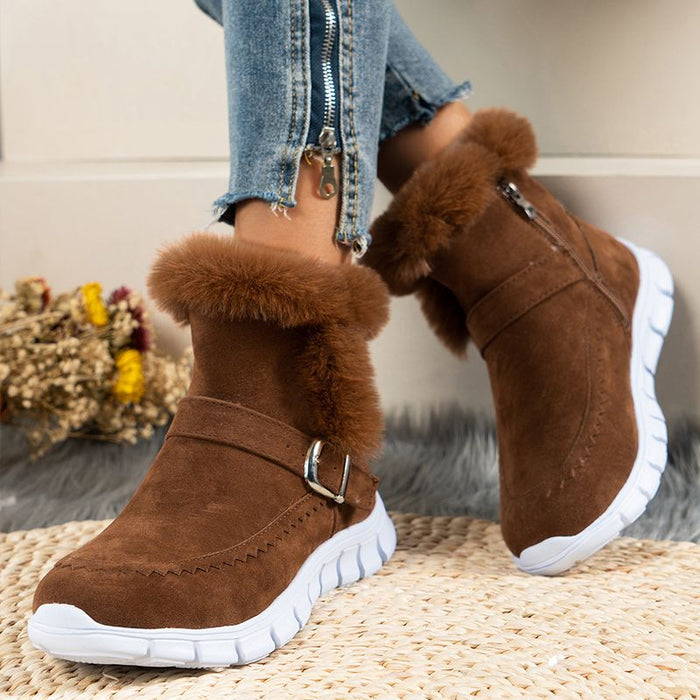 BOTA FEMININA DE INVERNO DONNA MISS AVELUDADA, ELEGANTE E COM SOLADO PLATAFORMA ANTIDERRAPANTE