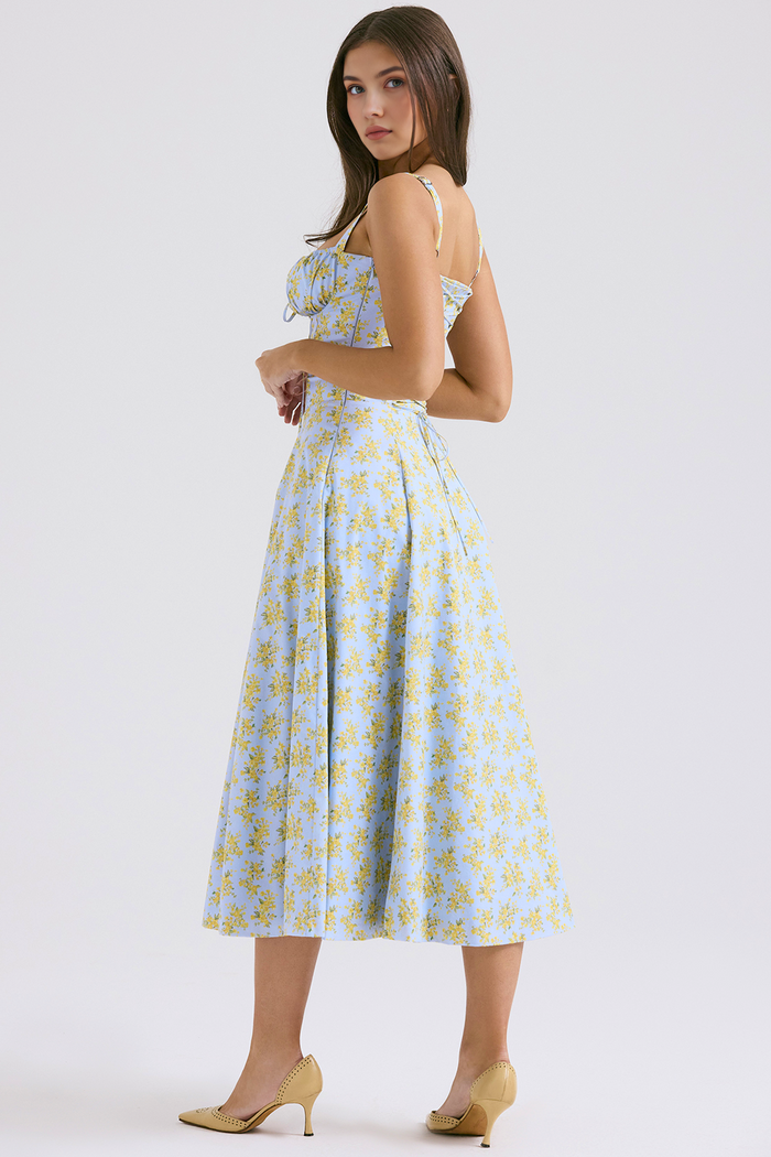 DONA MISS VESTIDO ROSELI BUSTIER MIDI FLORAL