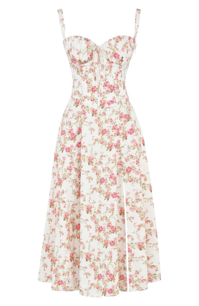 DONA MISS VESTIDO ROSELI BUSTIER MIDI FLORAL
