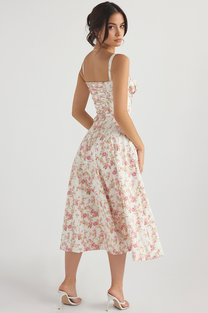 DONA MISS VESTIDO ROSELI BUSTIER MIDI FLORAL