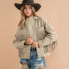 JAQUETA JEANS ANA COM FRANJAS