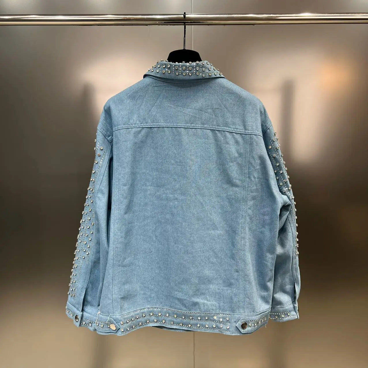 JAQUETA JEANS ESTER COM STRASS