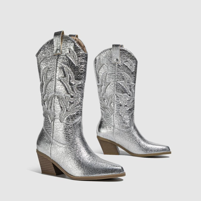 BOTA GABI MODELO TEXANA WESTERN METALIZADA