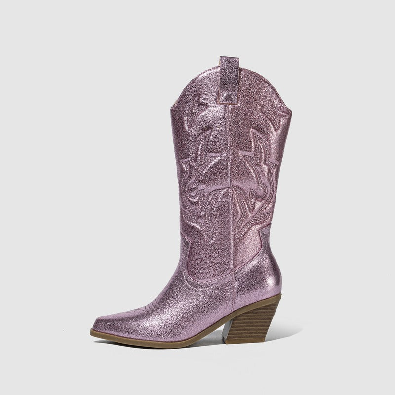 BOTA GABI MODELO TEXANA WESTERN METALIZADA