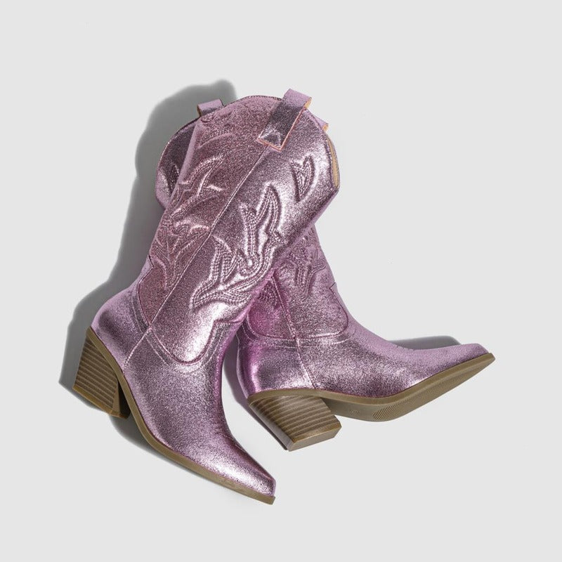 BOTA GABI MODELO TEXANA WESTERN METALIZADA