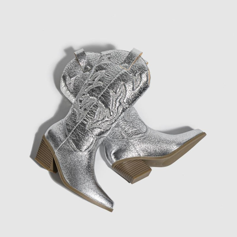 BOTA GABI MODELO TEXANA WESTERN METALIZADA