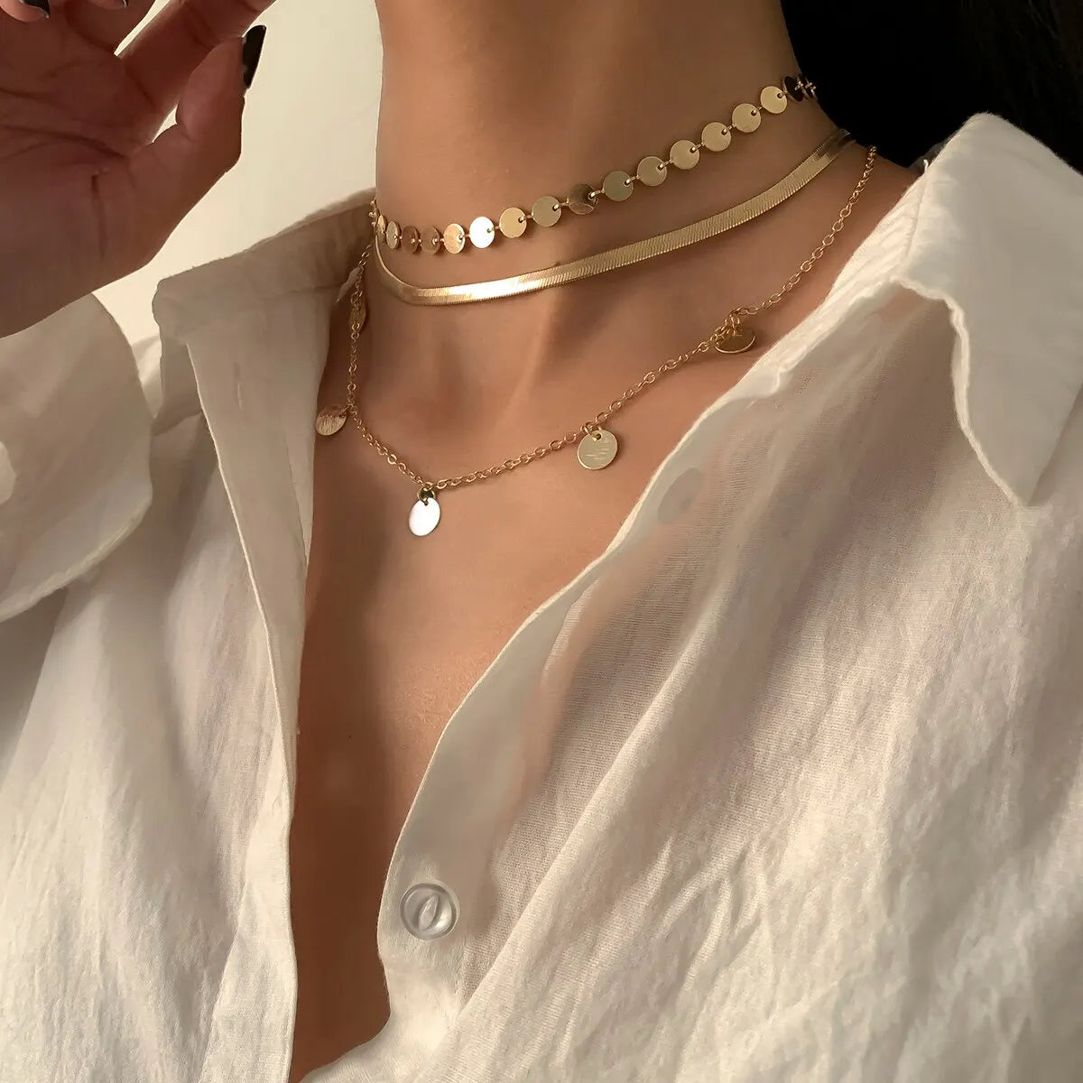 CONJUNTO COLAR E GARGANTILHA GABRIELA DOURADO