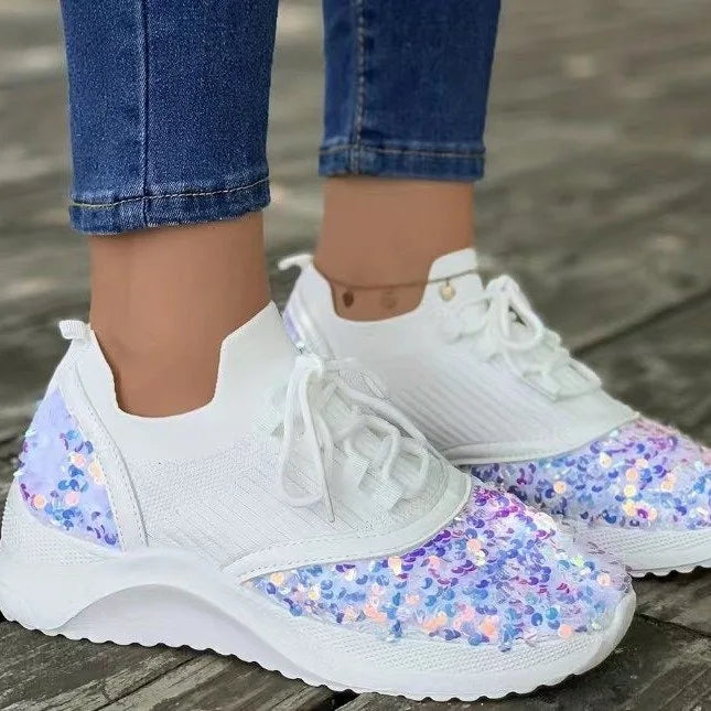 TÊNIS FEMININO PALOMA SLIP-ON MEIA COM PAETÊ