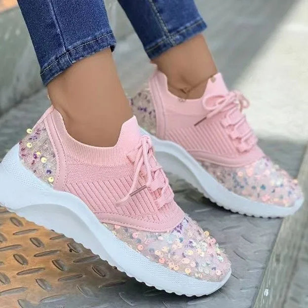 TÊNIS FEMININO PALOMA SLIP-ON MEIA COM PAETÊ