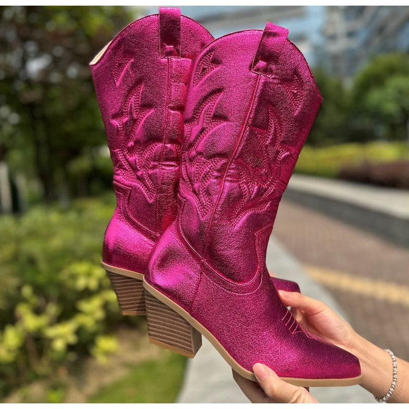 BOTA GABI MODELO TEXANA WESTERN METALIZADA