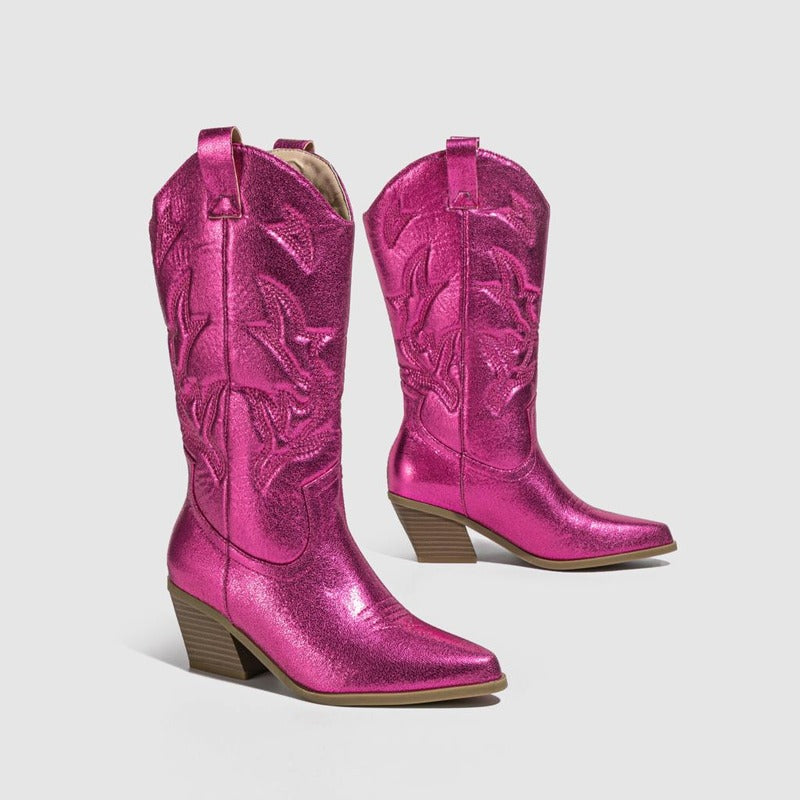 BOTA GABI MODELO TEXANA WESTERN METALIZADA