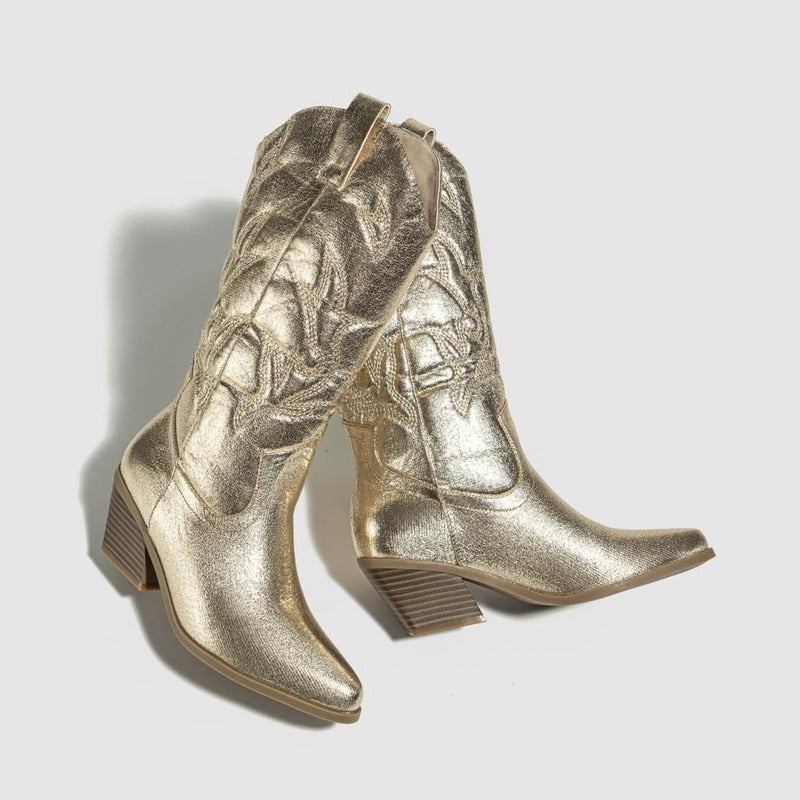 BOTA GABI MODELO TEXANA WESTERN METALIZADA