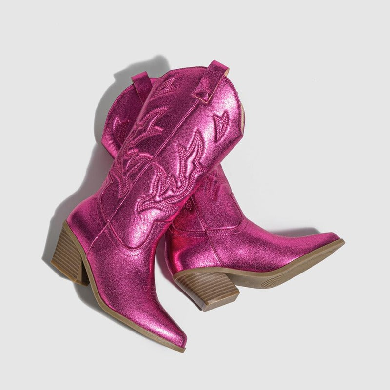 BOTA GABI MODELO TEXANA WESTERN METALIZADA