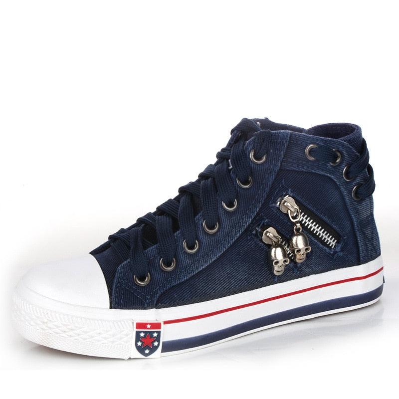 TÊNIS FEMININO JEANS ZIPER - Dona Miss
