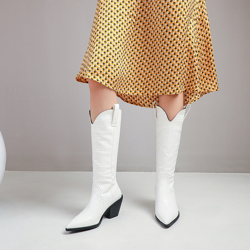 BOTA TEXANA JULIANA CROCO CANO ALTO