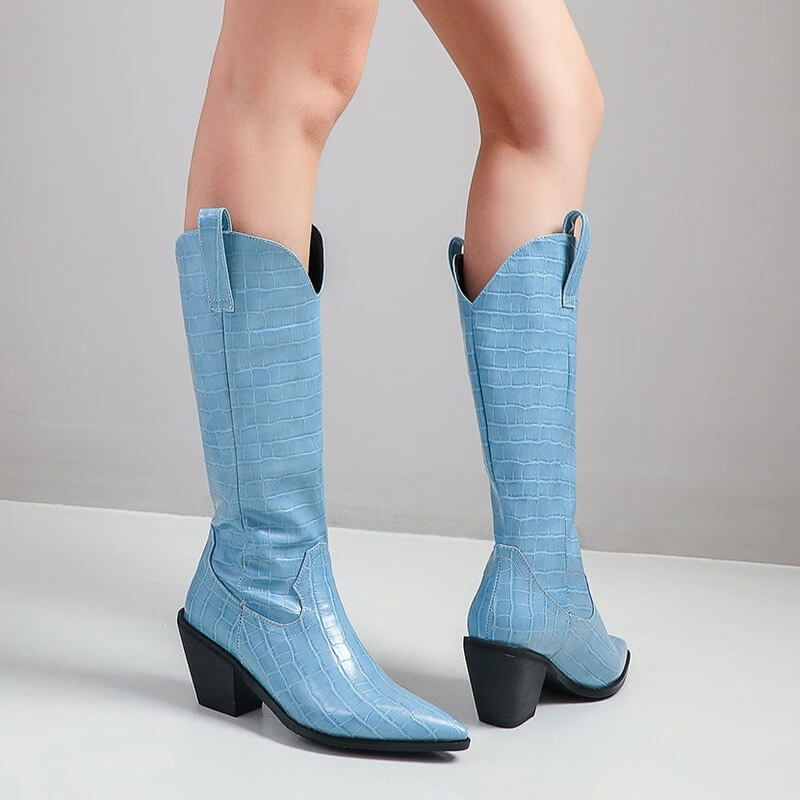 BOTA TEXANA JULIANA CROCO CANO ALTO