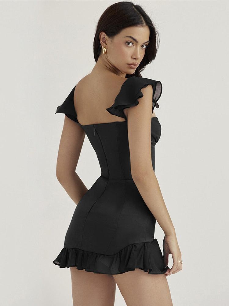 VESTIDO PALOMA MINI VINTAGE PRETO - Dona Miss
