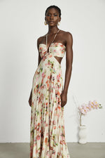 VESTIDO ANDREIA LONGO MAXI PLISSADO FLORAL