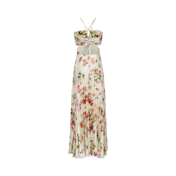 VESTIDO ANDREIA LONGO MAXI PLISSADO FLORAL