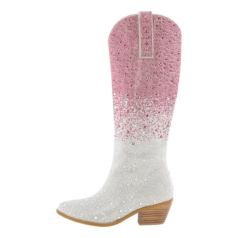 BOTA TEXANA BELLA CANO LONGO EM PEDRARIAS STRASS WESTERN