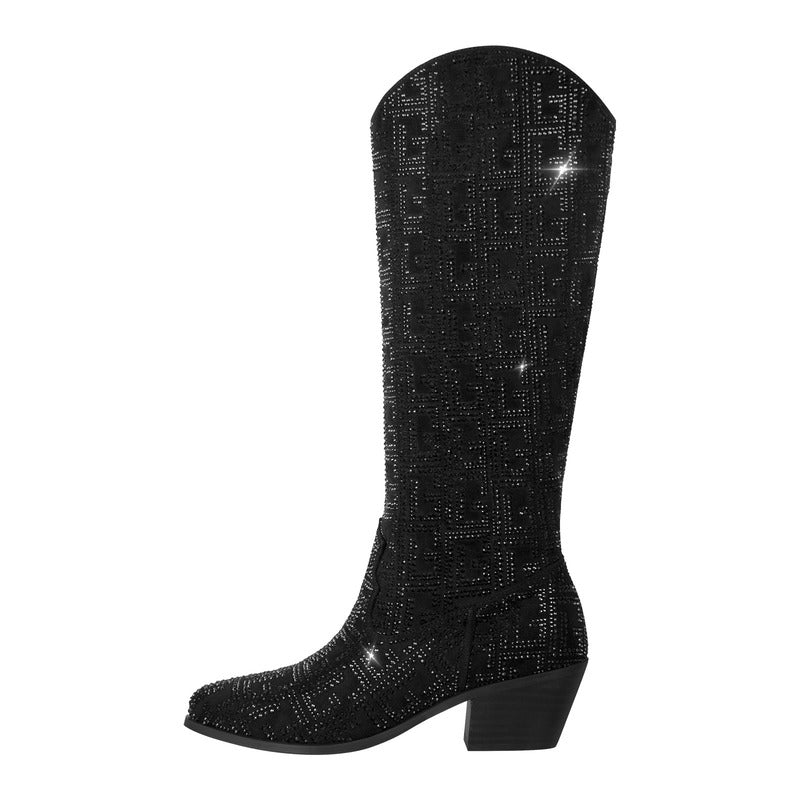 [EXCLUSIVA] BOTA PANDORA TEXANA WESTERN PRETO CANO LONGO - OUTLET