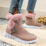 BOTA FEMININA DE INVERNO DONNA MISS AVELUDADA, ELEGANTE E COM SOLADO PLATAFORMA ANTIDERRAPANTE