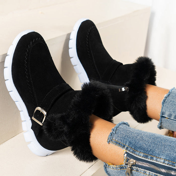 BOTA FEMININA DE INVERNO DONNA MISS AVELUDADA, ELEGANTE E COM SOLADO PLATAFORMA ANTIDERRAPANTE