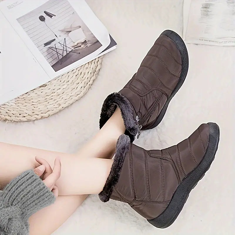 BOTA FEMININA DONNA MISS COMFORT FLEX IMPERMEÁVEL COM FORRO PELUCIADO E SOLADO ANTIDERRAPANTE