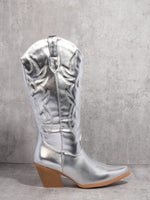 BOTA NAIARA MODELO TEXANA WESTERN METALIZADA CANO ALTO