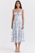 DONA MISS VESTIDO ROSELI BUSTIER MIDI FLORAL