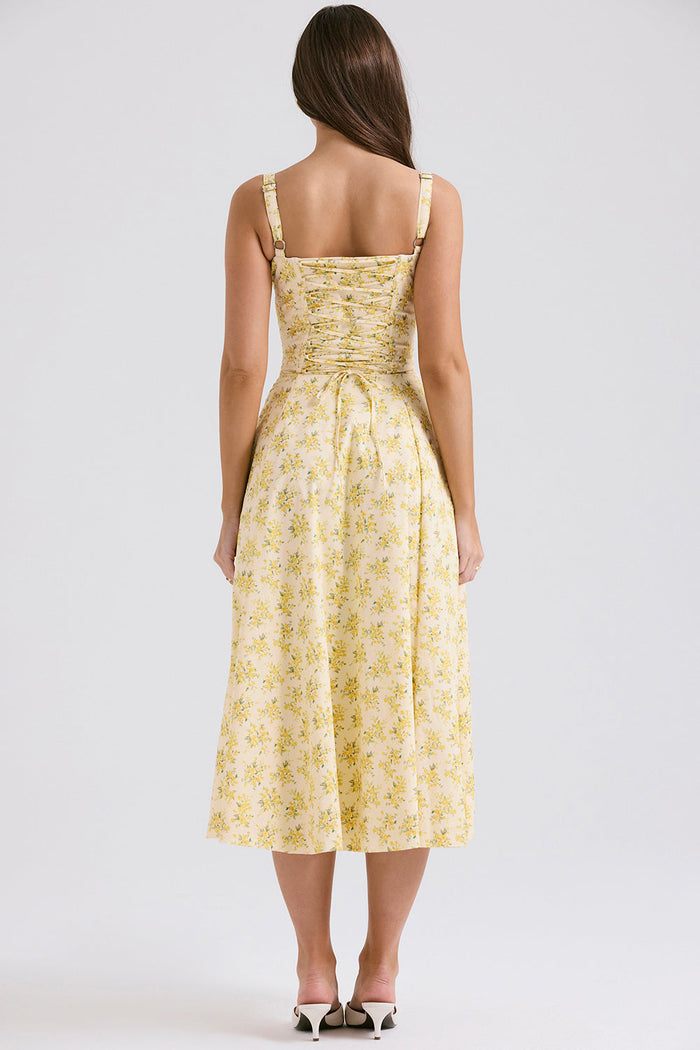 DONA MISS VESTIDO ROSELI BUSTIER MIDI FLORAL