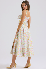 DONA MISS VESTIDO ROSELI BUSTIER MIDI FLORAL