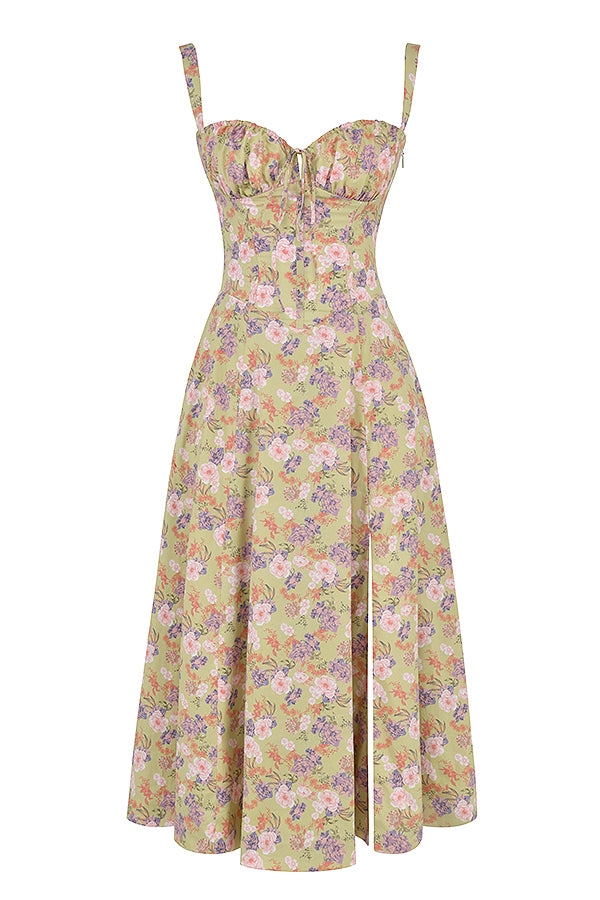 VESTIDO ROSELI BUSTIER MIDI FLORAL