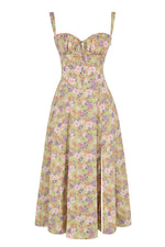 VESTIDO ROSELI BUSTIER MIDI FLORAL