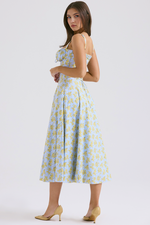 DONA MISS VESTIDO ROSELI BUSTIER MIDI FLORAL