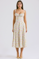 DONA MISS VESTIDO ROSELI BUSTIER MIDI FLORAL