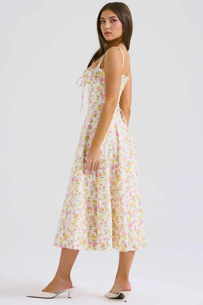 DONA MISS VESTIDO ROSELI BUSTIER MIDI FLORAL