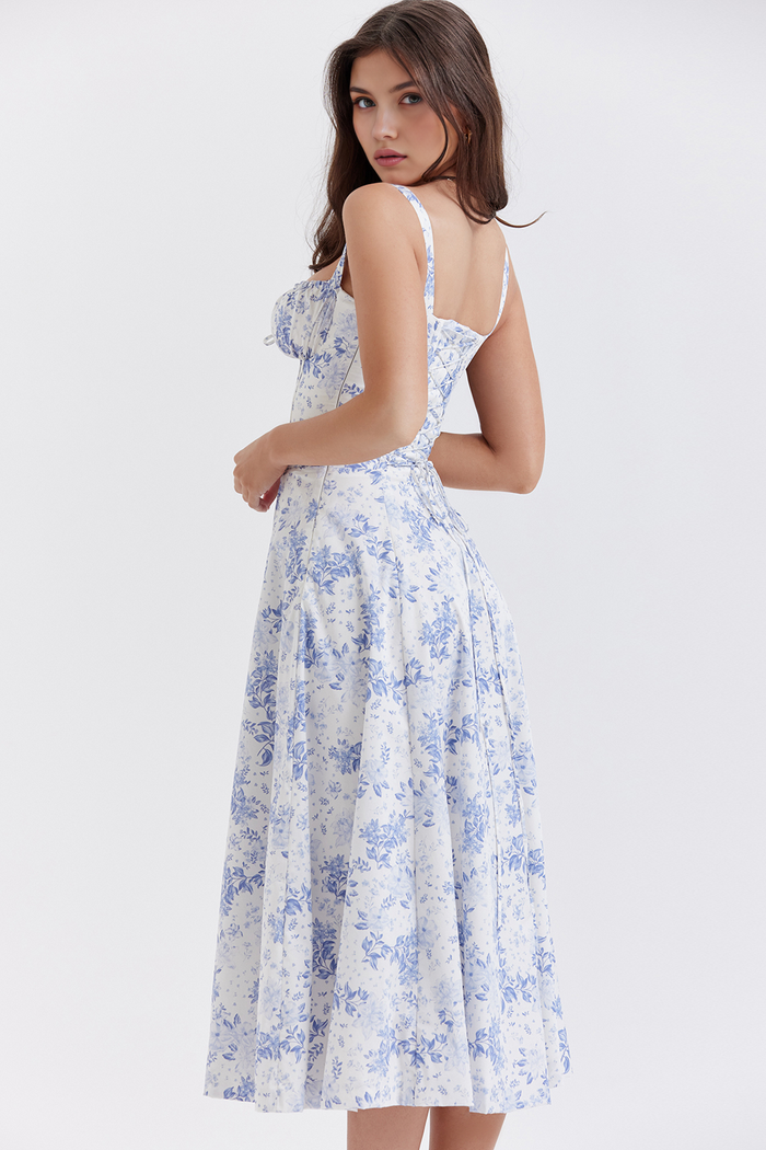 DONA MISS VESTIDO ROSELI BUSTIER MIDI FLORAL
