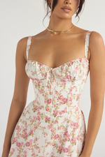 DONA MISS VESTIDO ROSELI BUSTIER MIDI FLORAL