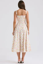 DONA MISS VESTIDO ROSELI BUSTIER MIDI FLORAL