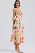 DONA MISS VESTIDO ROSELI BUSTIER MIDI FLORAL