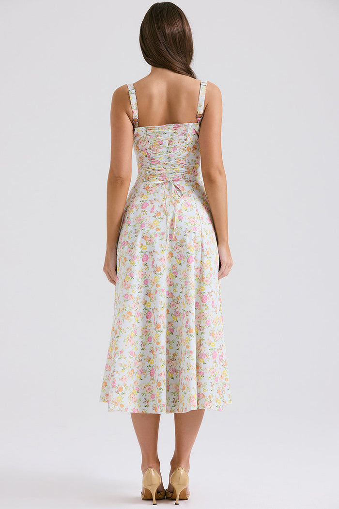 DONA MISS VESTIDO ROSELI BUSTIER MIDI FLORAL