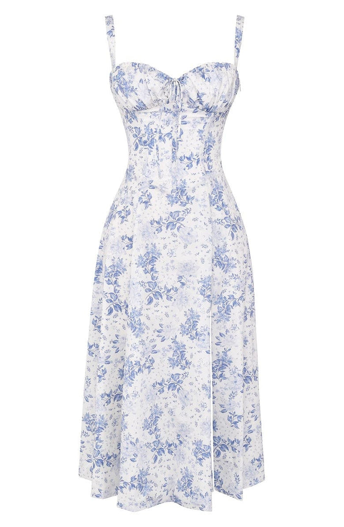 DONA MISS VESTIDO ROSELI BUSTIER MIDI FLORAL