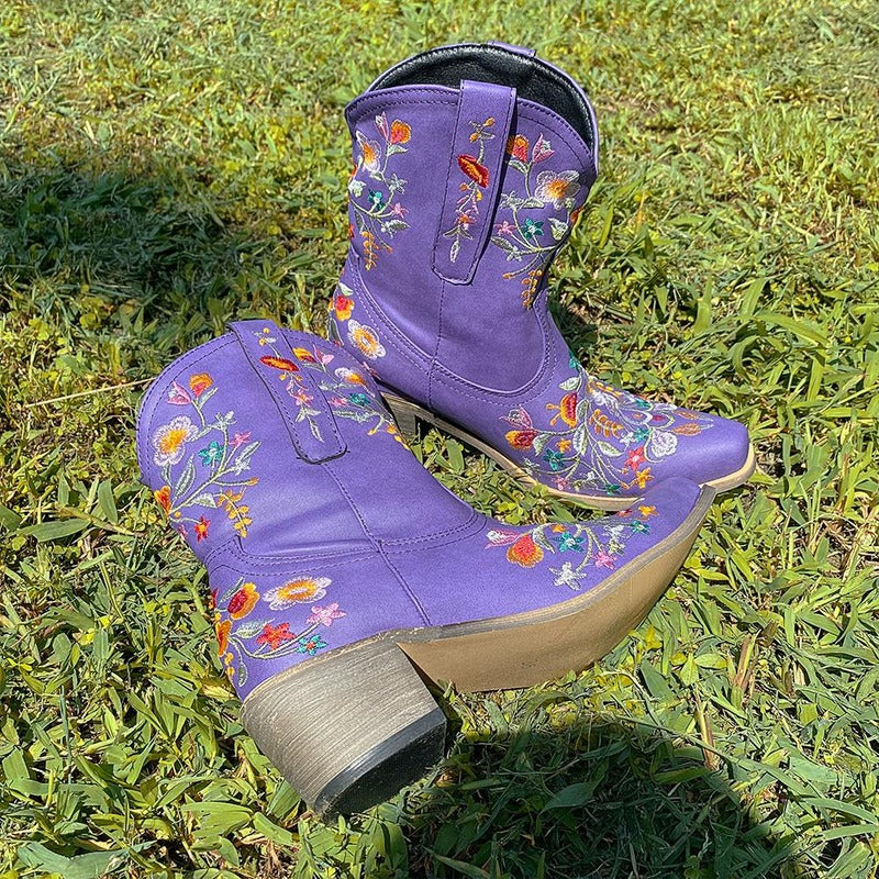 BOTA ALICE ROXO MODELO TEXANA WESTERN