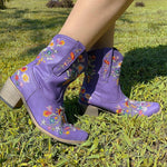 BOTA ALICE ROXO MODELO TEXANA WESTERN