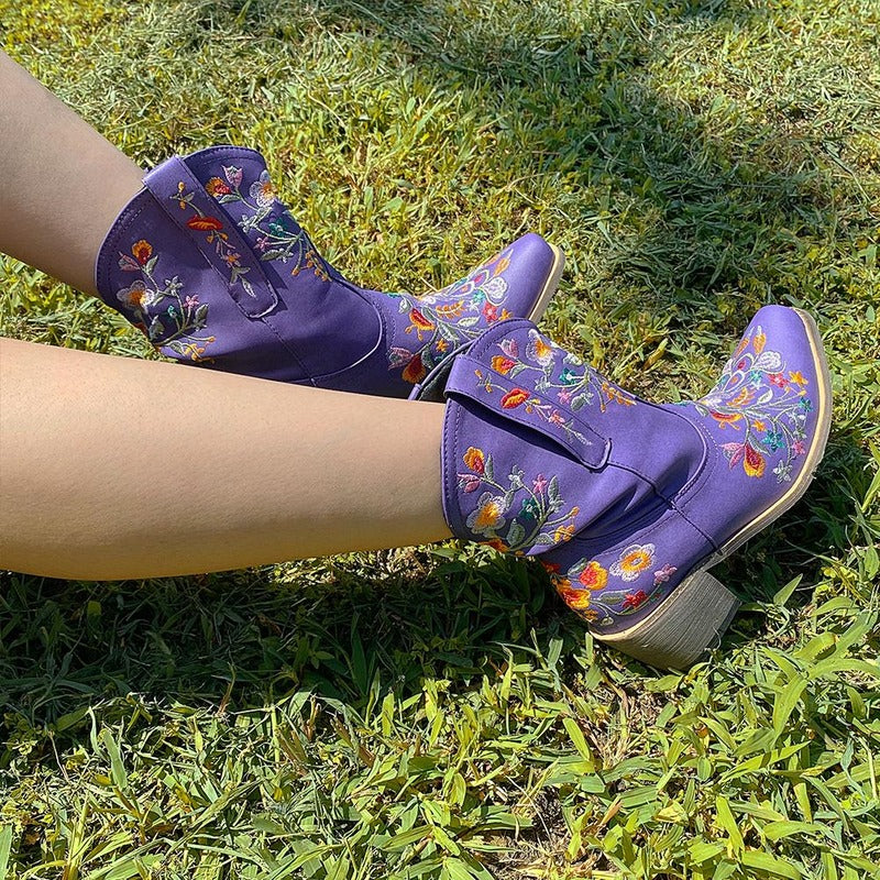 BOTA ALICE ROXO MODELO TEXANA WESTERN