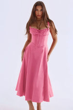 VESTIDO ROSELI BUSTIER MIDI