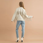 JAQUETA JEANS ANA COM FRANJAS