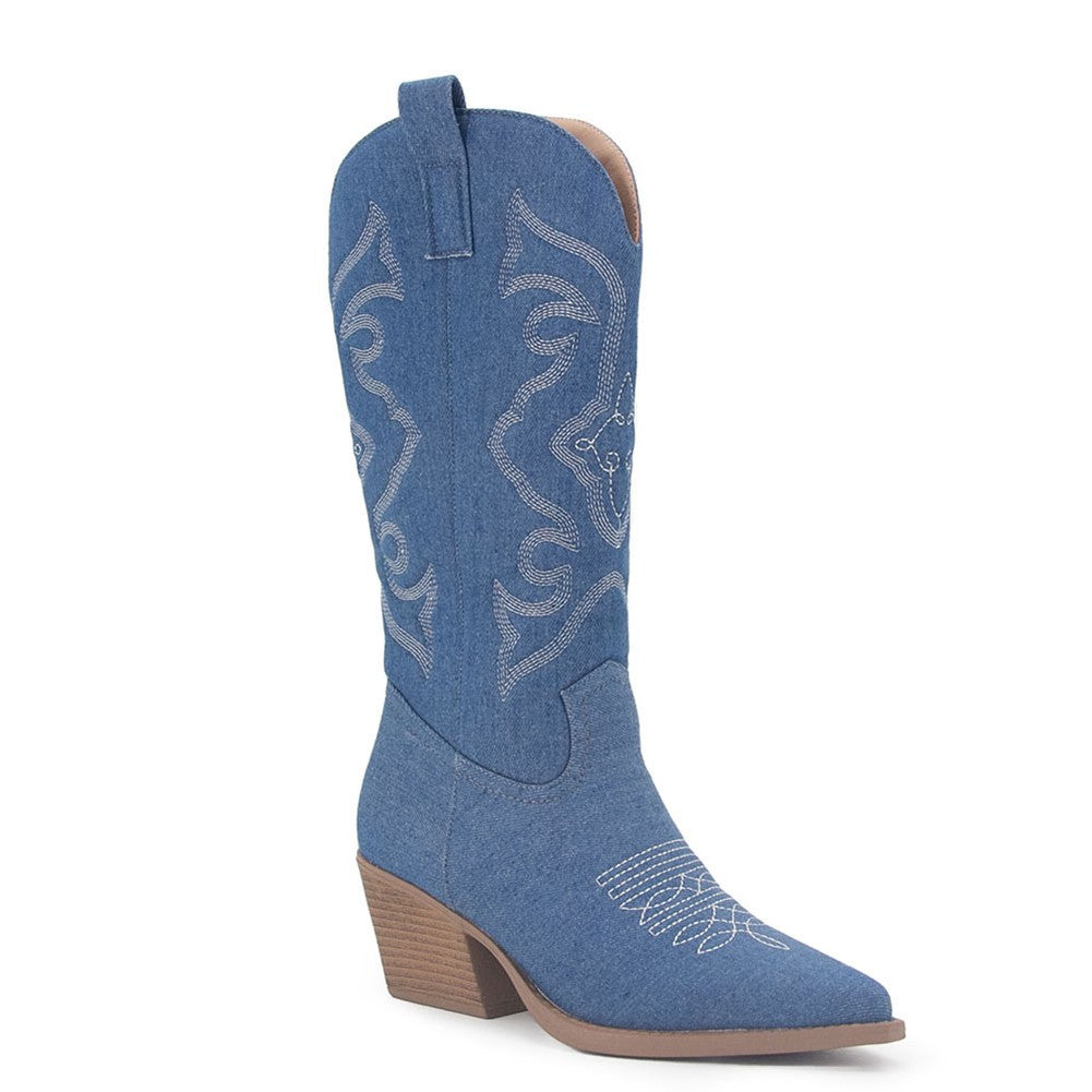 BOTA NAIARA MODELO TEXANA WESTERN METALIZADA CANO ALTO