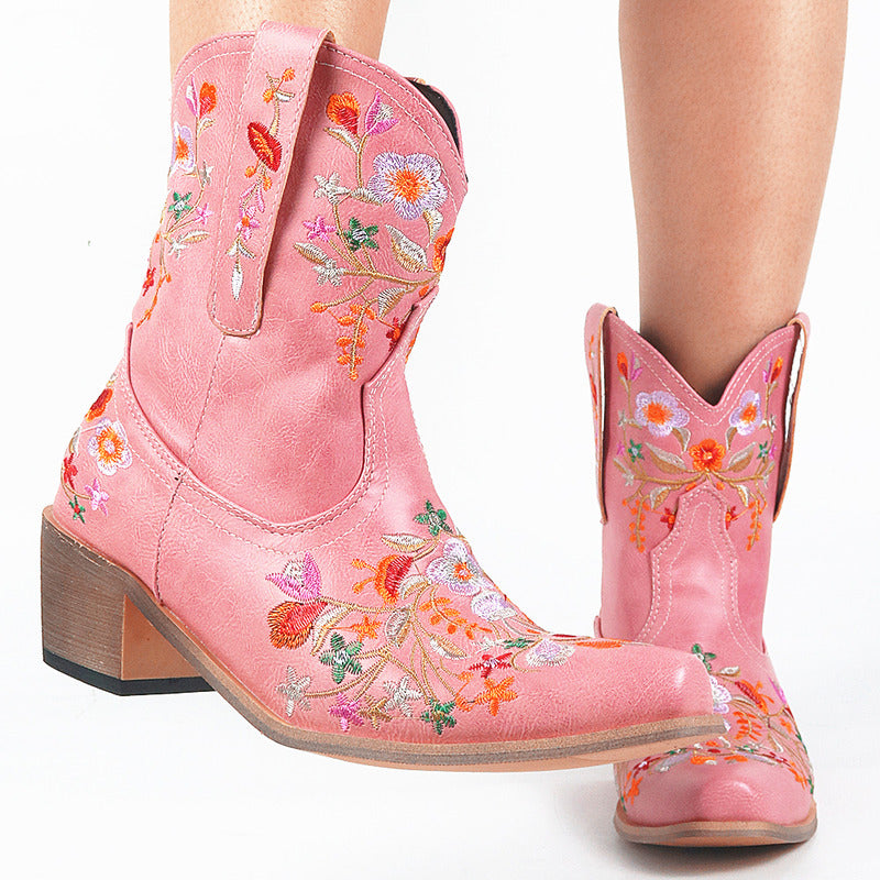 BOTA ALICE ROSA MODELO TEXANA WESTERN